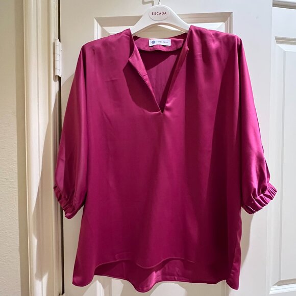 Caryn Lawn Tops - Caryn Lawn Jewel Toned Fuschia Top